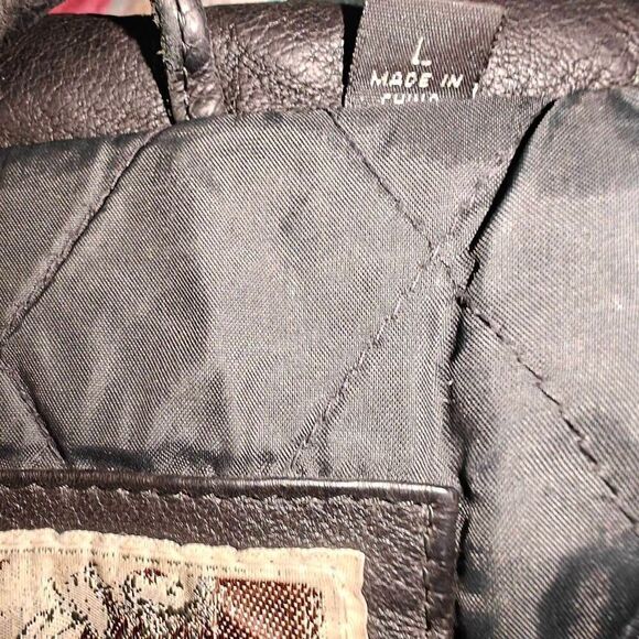 Property Vintage Leather Bomber Jacket Coat - Picture 12 of 13